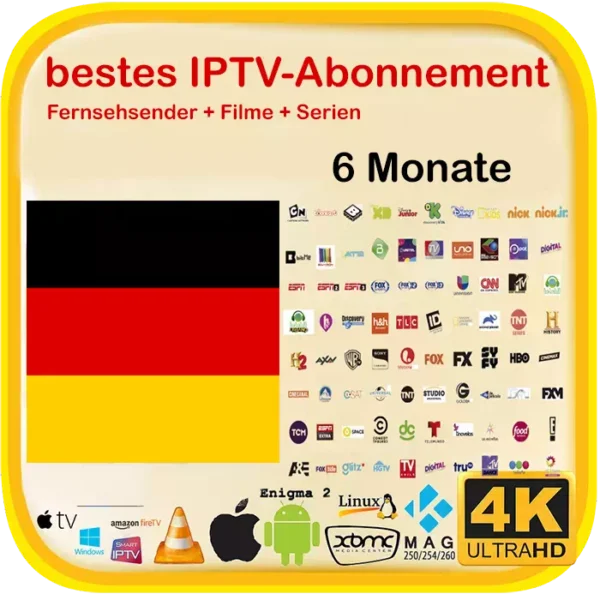 Bestes deutsches IPTV Abonnement samsung smart tv lg 4k hd 6 monate suisse